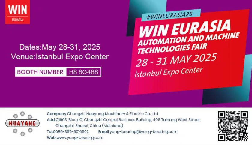 Changzhi Huayang Machinery and Electric Co., Ltd. to Showcase High Performance Bearings at WIN EURASIA Expo 2025 in Istanbul