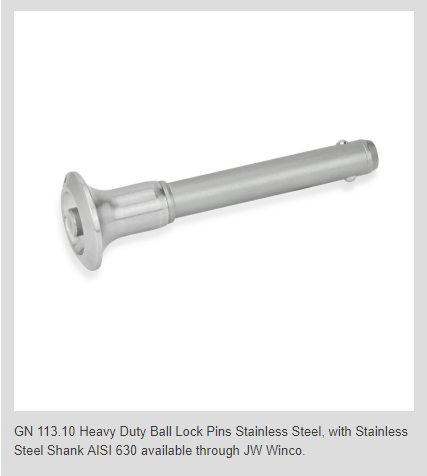 JW Winco Expands Heavy Duty Ball Lock Pins