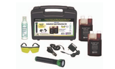 Leak detection kit reveals oil-based fluid leaks