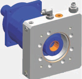 Adapter plate reduces heat from motor/gearbox connection