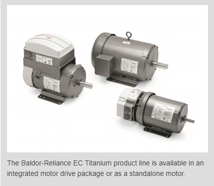 ABB Offers Baldor-Reliance EC Titanium Integrated Motor Drive