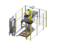 Flexible robotic palletizing station