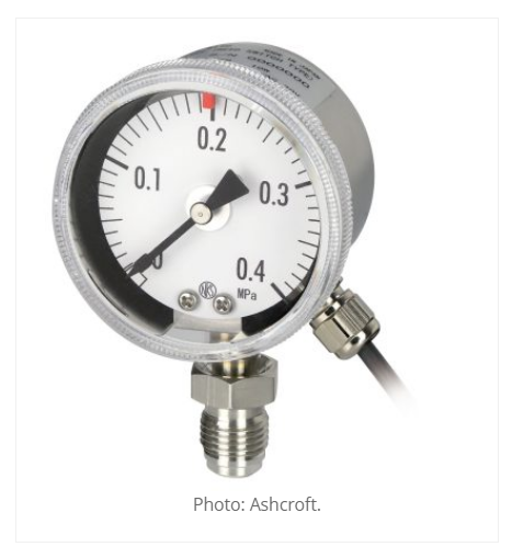 High-purity pressure gauge with Reed Switch