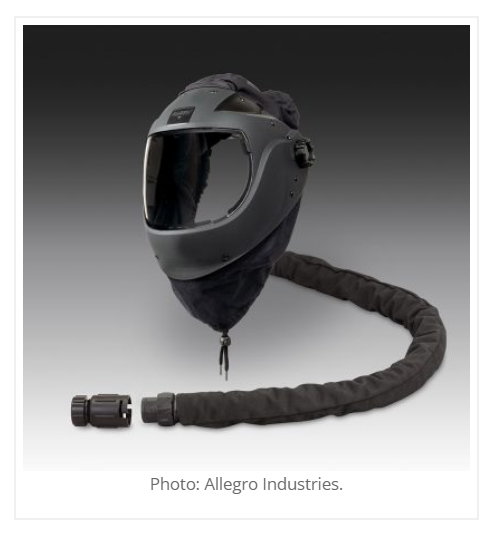 Grinding air shield supplied air respirators