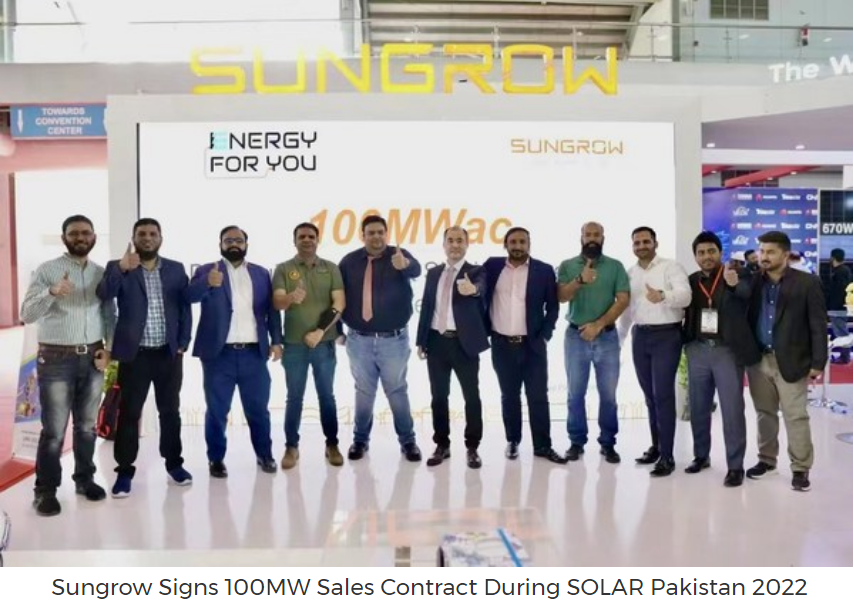 Sungrow Bags 100MW Sales Contract and New Product Launch During SOLAR Pakistan 2022