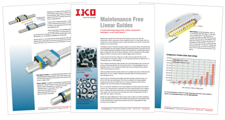 Maintenance Free Linear Guides from IKO International, Inc.