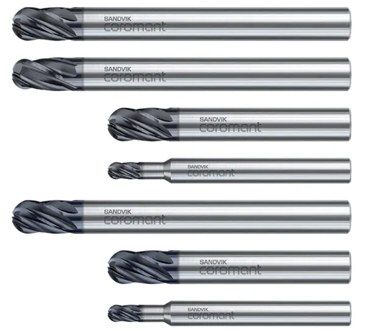 SANDVIK COROMANT'S COROMILL PLURA BALL NOSE SOLID END MILL