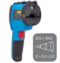 Dual laser infrared and contact video thermometer