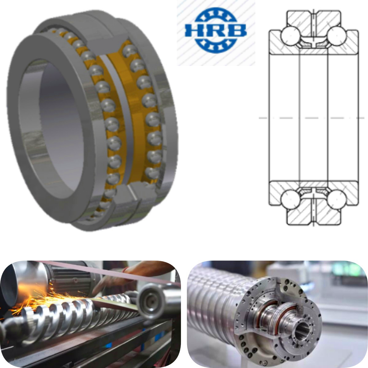 Two-way thrust angular contact ball bearing