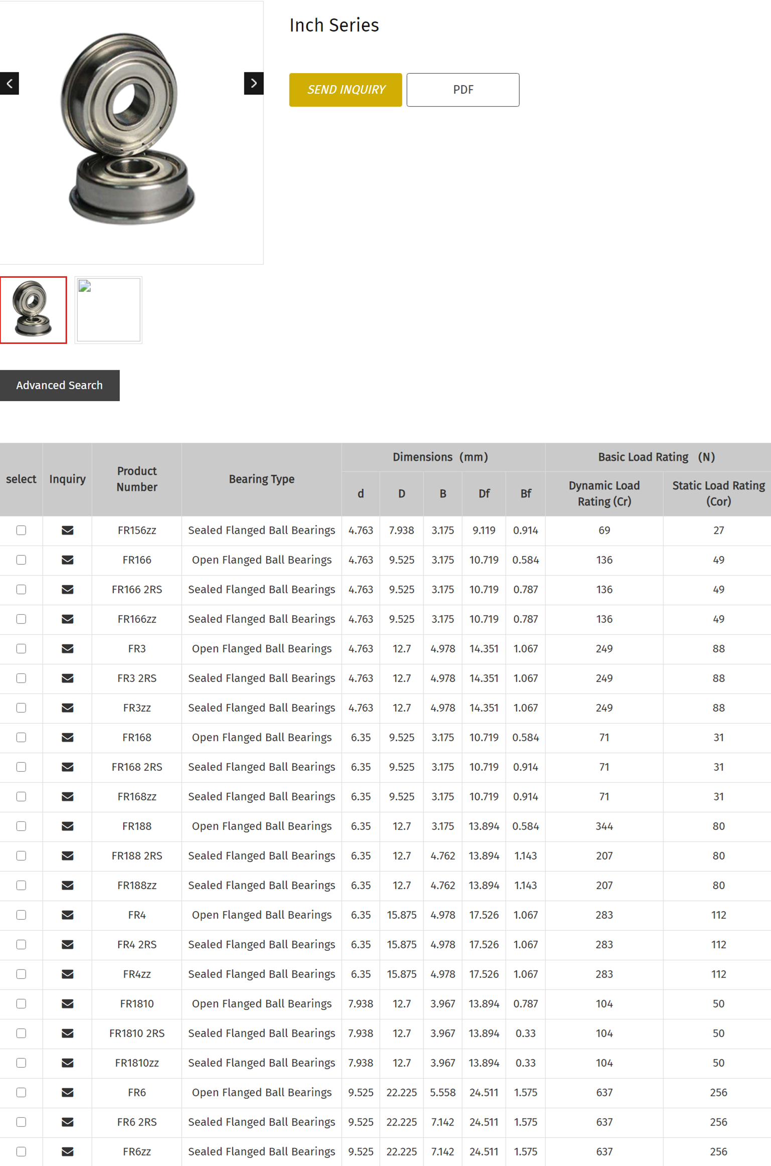 FR156zz | 
FR166 | 
FR166 2RS | 
FR166zz | 
FR3 | 
FR3 2RS | 
FR3zz | 
FR168 | 
FR168 2RS | 
FR168zz | 
FR188 | 
FR188 2RS | 
FR188zz | 
FR4 | 
FR4 2RS | 
FR4zz | 
FR1810 | 
FR1810 2RS | 
FR1810zz | 
FR6 | 
FR6 2RS | 
FR6zz